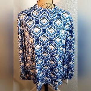 Ann Taylor Factory Navy and White Blouse